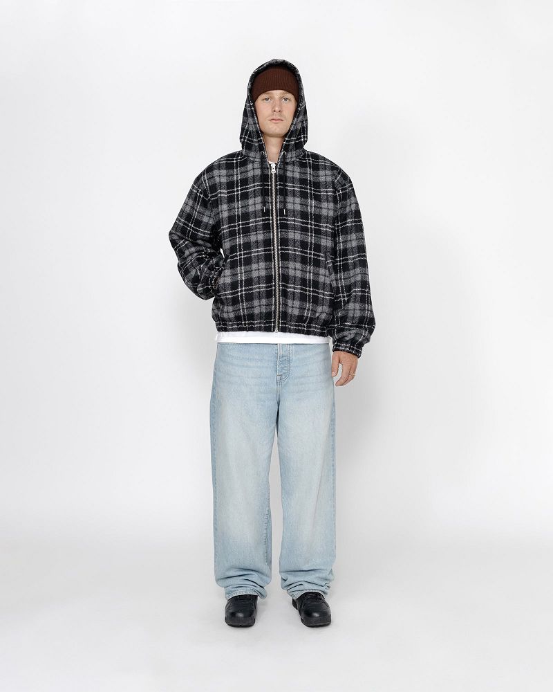 STUSSY WORK JACKET WOOL PLAID Grise | STUSSY-56369