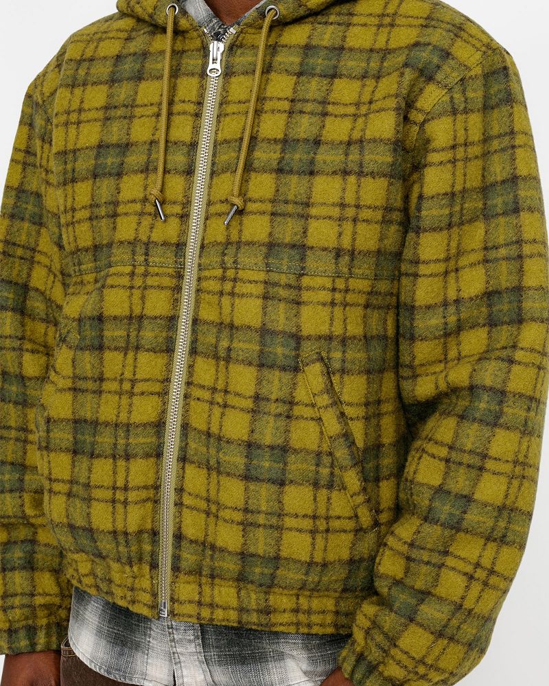 STUSSY WORK JACKET WOOL PLAID Vert | STUSSY-56370