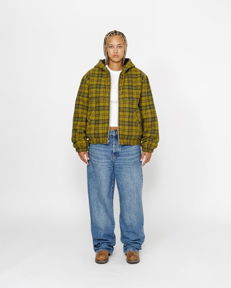 STUSSY WORK JACKET WOOL PLAID Vert | STUSSY-56370