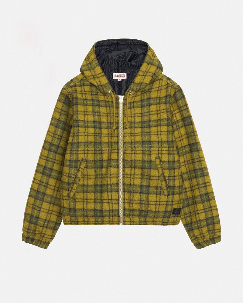 STUSSY WORK JACKET WOOL PLAID Vert | STUSSY-56370