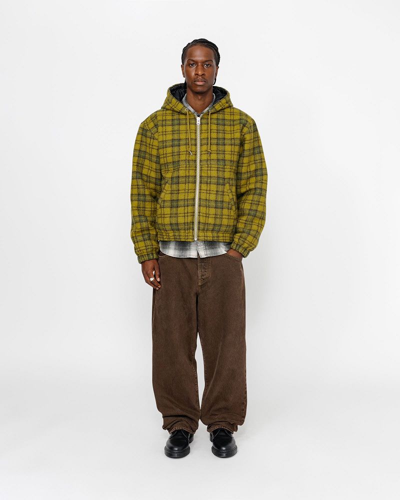 STUSSY WORK JACKET WOOL PLAID Vert | STUSSY-56370