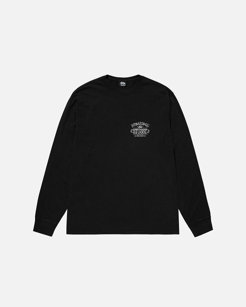 STUSSY WORLDWIDE LS TEE PIGMENT DYED Noir | STUSSY-56328