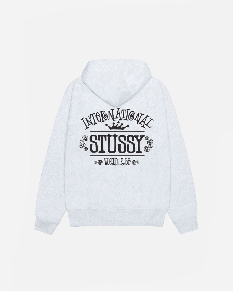 STUSSY WORLDWIDE ZIP HOODIE Grise | STUSSY-55826