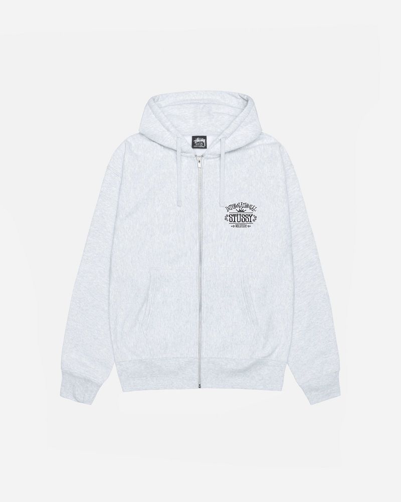 STUSSY WORLDWIDE ZIP HOODIE Grise | STUSSY-55826