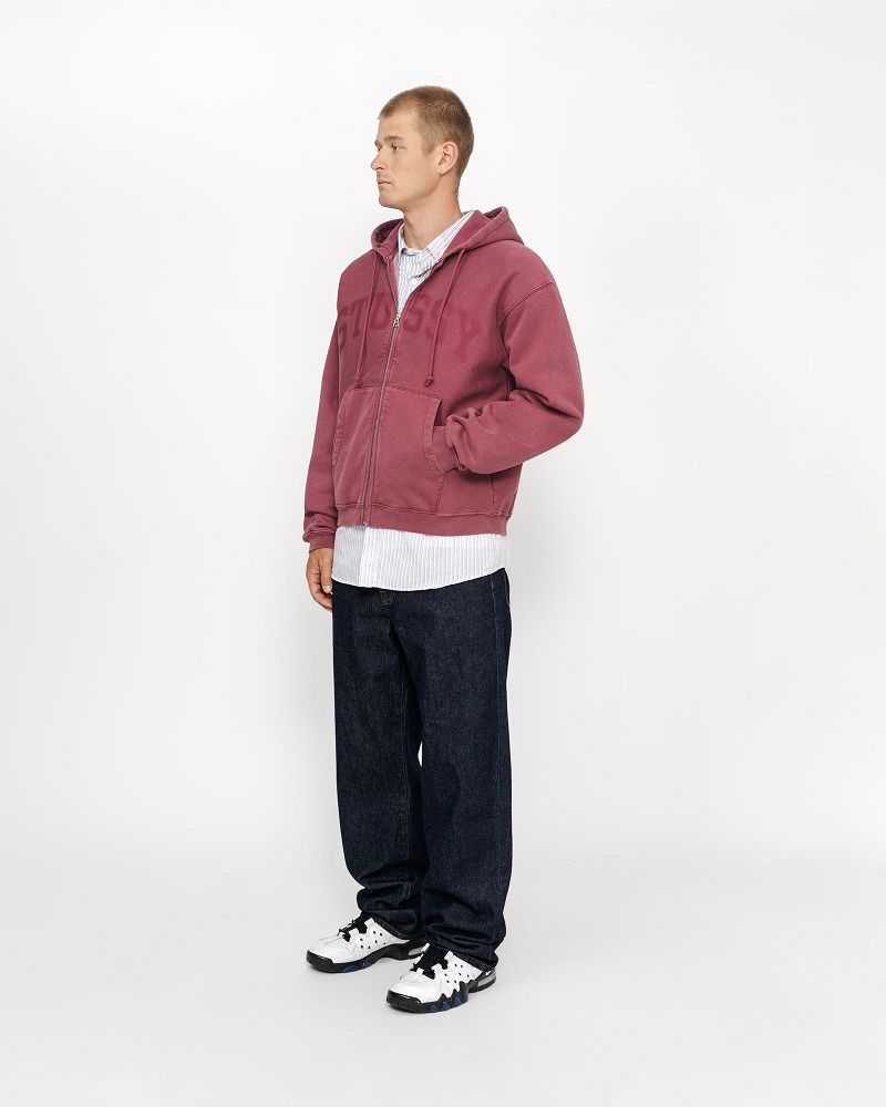 STUSSY ZIP HOODIE FADED GRAPHIC Bordeaux | STUSSY-56293
