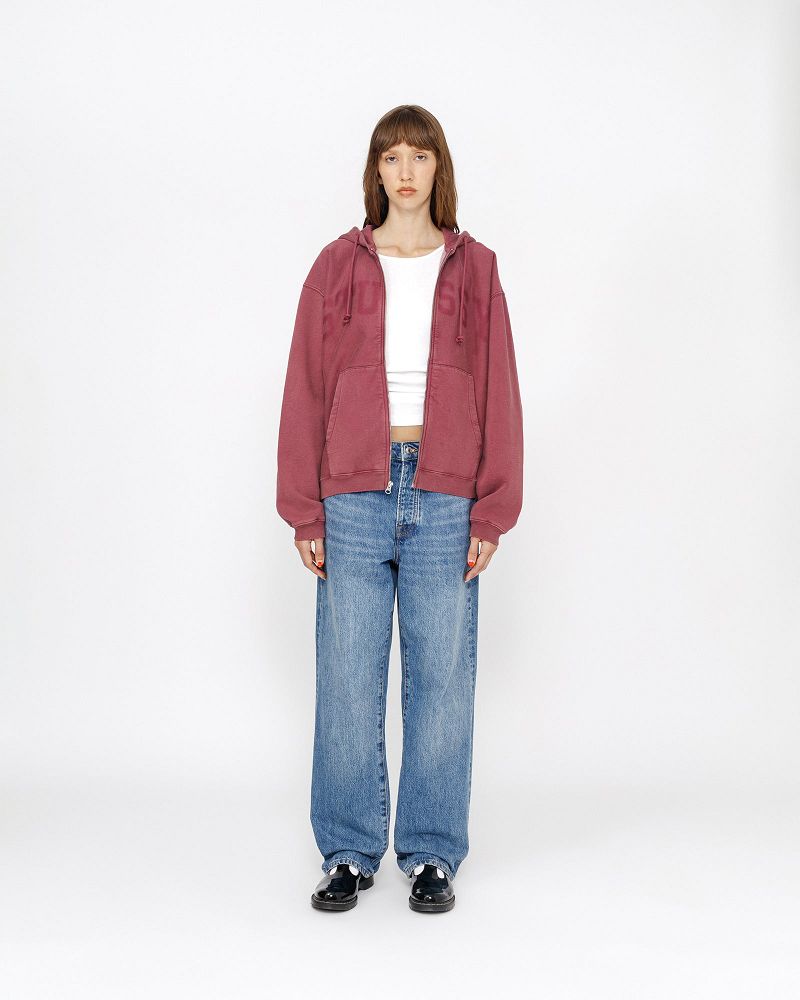 STUSSY ZIP HOODIE FADED GRAPHIC Bordeaux | STUSSY-56293
