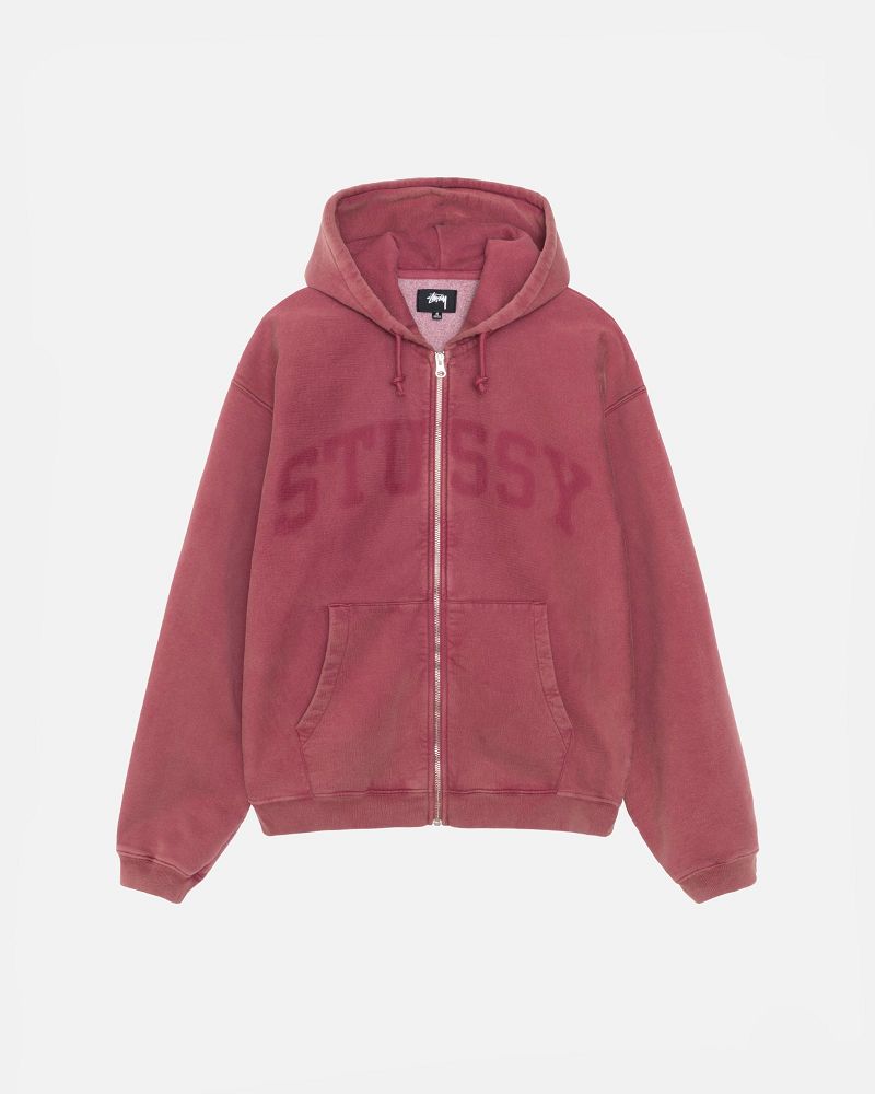 STUSSY ZIP HOODIE FADED GRAPHIC Bordeaux | STUSSY-56293