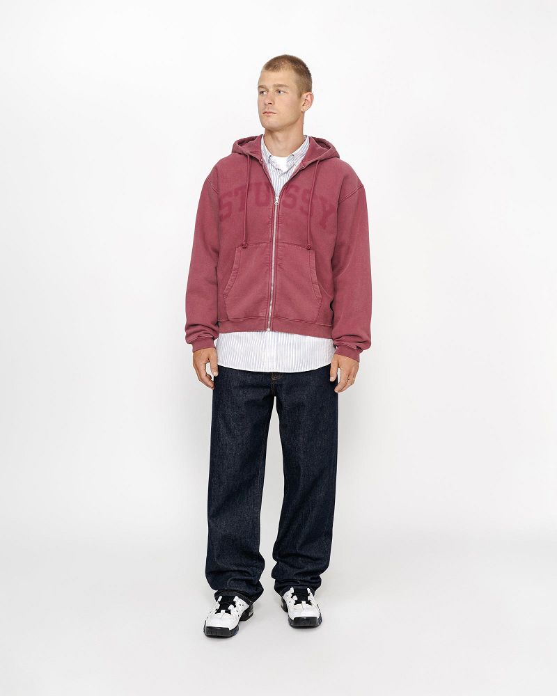 STUSSY ZIP HOODIE FADED GRAPHIC Bordeaux | STUSSY-56293