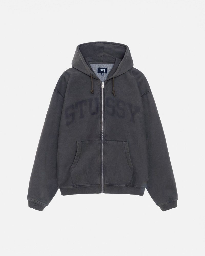 STUSSY ZIP HOODIE FADED GRAPHIC Noir | STUSSY-56295