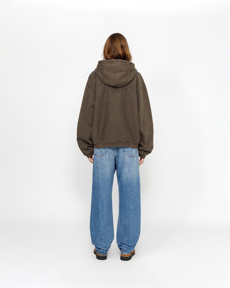 STUSSY ZIP HOODIE FADED GRAPHIC Vert Olive | STUSSY-56294